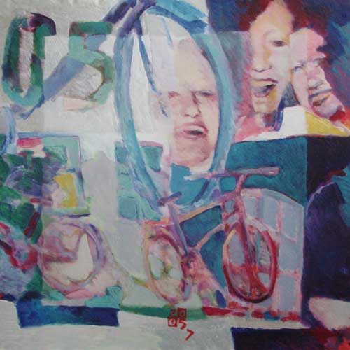 Marja de Jong, acrylic painting on paper title wedding 4