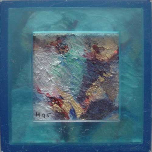 Marja de Jong, acrylic paint series nude in a box 1