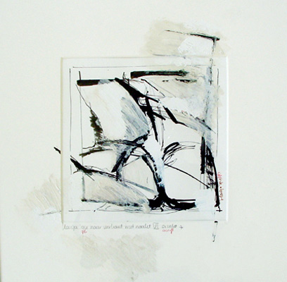 after square with nude - indian ink and acrylic